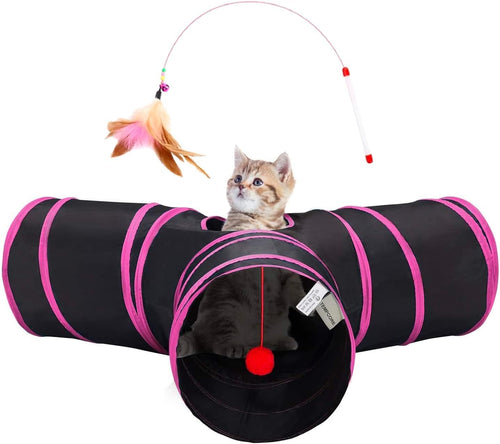 Pet Cat Tunnel Tube Toys 3 Way Collapsible