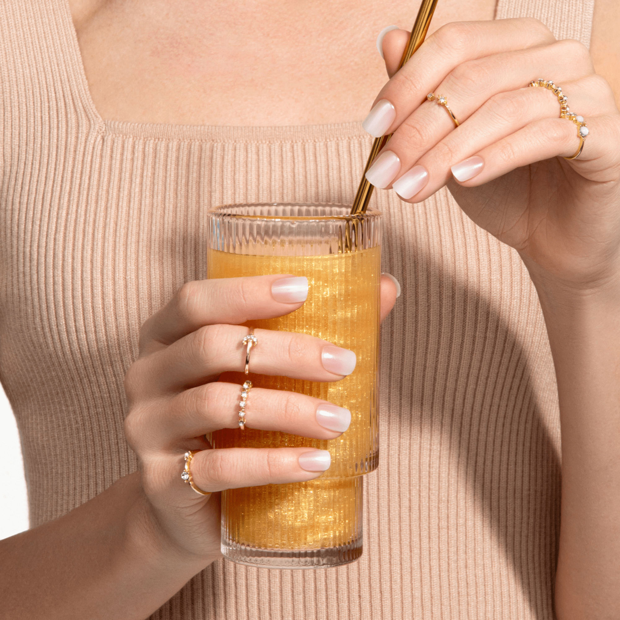 Simple style Press On Nails - Connection