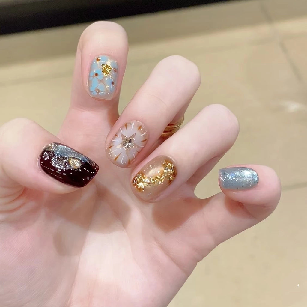 Whitening cat-eye handmade wearable nail art