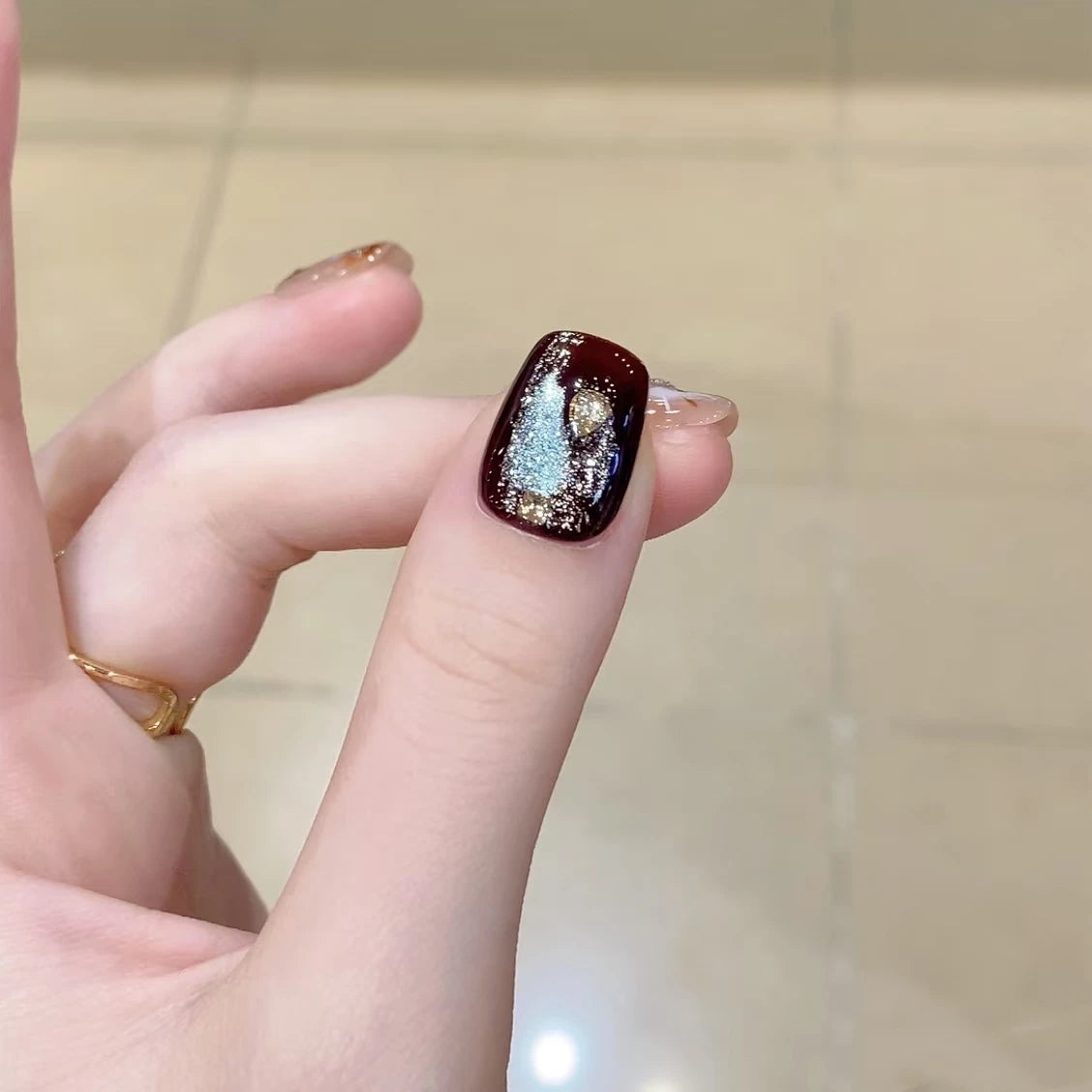 Whitening cat-eye handmade wearable nail art