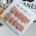 Wear nails 2026 new high-end ice-permeable peach handmade nails cat-eye whitening removable manicure patches