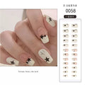 Milk white black five-pointed star manicure wearable ins style high-end white student nail patch removable