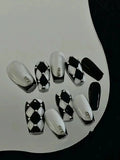Retro diamond-shaped handmade wearable nail stickers