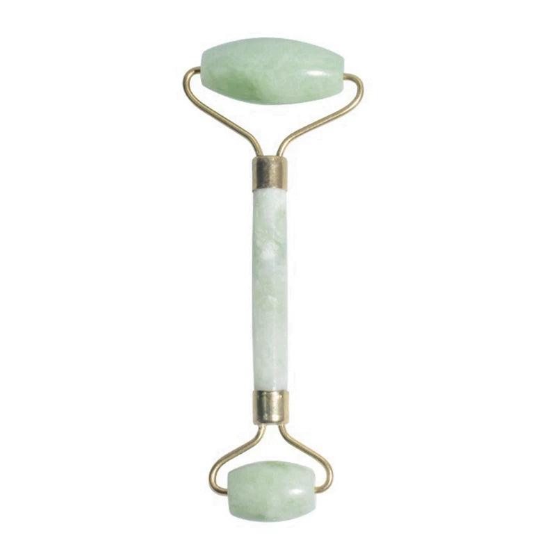 Double Natural Head Facial Massage Roller Jade Face Slimming