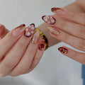 Gold mirror finish handmade wearable nail art