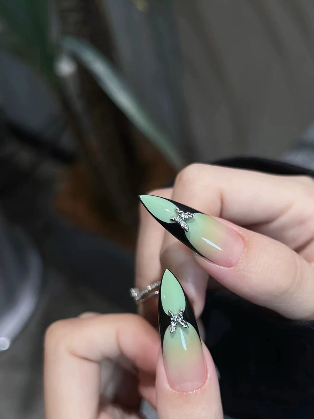 Summer Avocado Green Handmade Wearable Nail Art