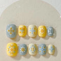 Fresh yellow handmade wearable nail art