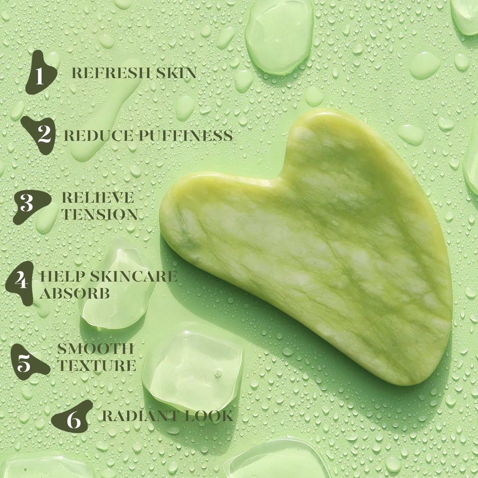 Double Natural Head Facial Massage Roller Jade Face Slimming