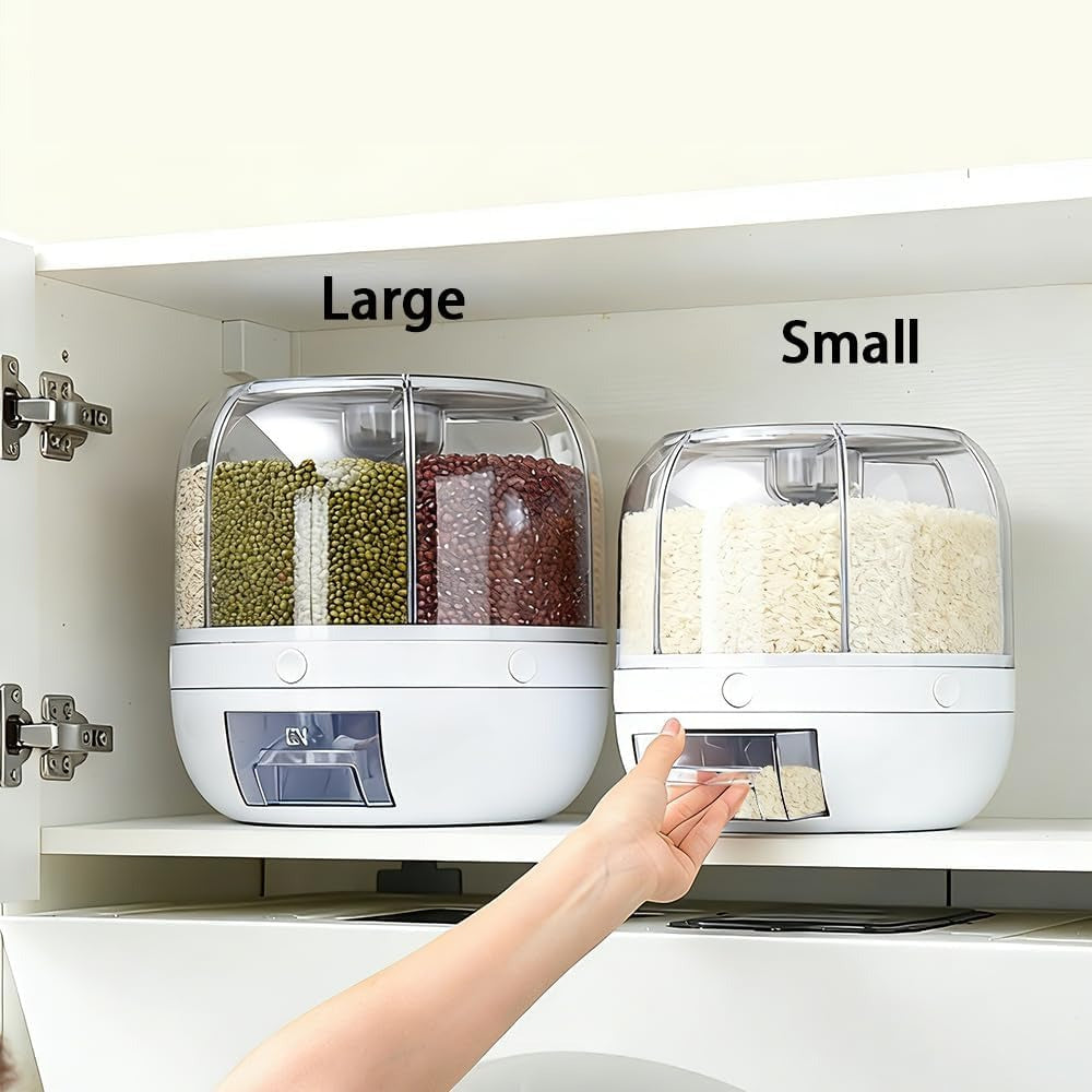 Rotary compartment grain container