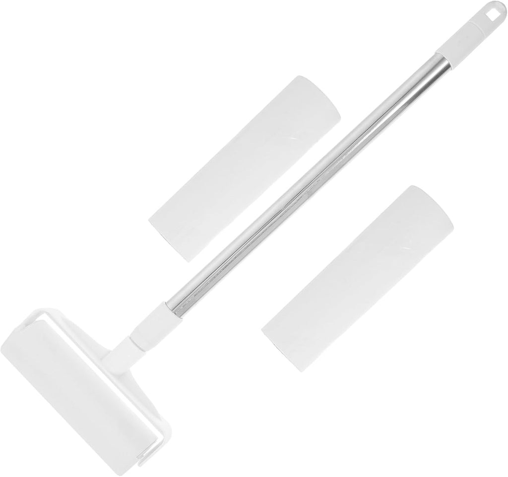 Large reusable lint roller with an extendable long handle